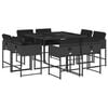 vidaXL 9-tlg. Garten-Essgruppe mit Kissen Schwarz Poly Rattan