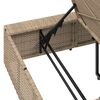 vidaXL Sonnenliege mit schwebender Auflage Beige Poly Rattan