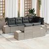 vidaXL Gartensofa-set mit Kissen 7 pcs Hellgrau Poly-Rattan