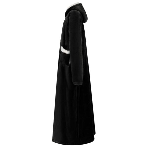 vidaXL Decken-Hoodie Schwarz L Fleece und Flanell