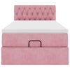 vidaXL Ottoman-Bett mit Matratze & LEDs Rosa 90x200 cm Samt