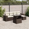 vidaXL 6-tlg. Garten-Sofagarnitur mit Kissen Braun Poly Rattan