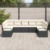 vidaXL Gartensofa-set mit Kissen 9 pcs Schwarz und Wei&szlig; Poly-Rattan
