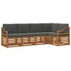 vidaXL Outdoor-Sofagarnitur 5 Stk. Natur und Anthrazit Polyester
