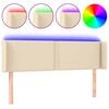 vidaXL LED Kopfteil Creme 147x16x78/88 cm Stoff