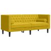 vidaXL Chesterfield-Sofa mit Nackenrollen 2-Sitzer Gelb Samt