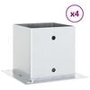 vidaXL Pfostentr&auml;ger Quadratisch 4Stk. Silber 141x141mm Stahl Verzinkt