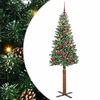 vidaXL Schlanker Weihnachtsbaum mit 300 LEDs Grün und Weiß 210 cm