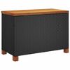 vidaXL Garten-Auflagenbox Schwarz 80x40x48 cm Poly Rattan Akazienholz