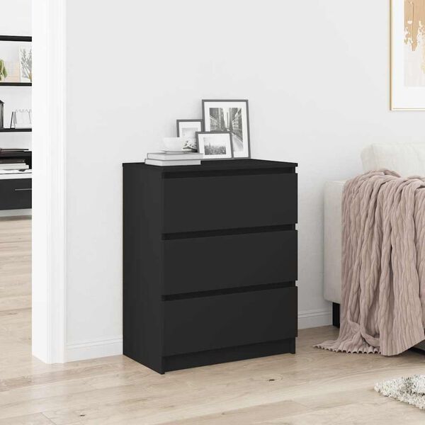 vidaXL Sideboard Schwarz 60x35x76 cm Holzwerkstoff