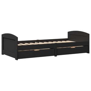 vidaXL Tagesbett mit 2 Schubladen ohne Matratze IRUN Schwarz 90x200cm