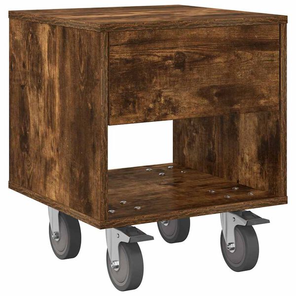 vidaXL Nachttisch Ger&auml;ucherte Eiche 40,5 x 40 x 48 cm Holzwerkstoff