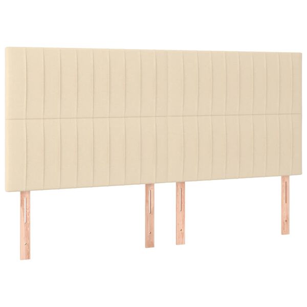 vidaXL Kopfteil Creme 160x5x118/128 cm Stoff
