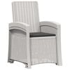vidaXL Liegesessel Garten Rattan-Optik Wei&szlig; und Anthrazit PP