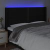 vidaXL LED Kopfteil Schwarz 183x16x118/128 cm Stoff