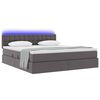 vidaXL Bett mit Stauraum und LED mit LED Grau 160 x 200 cm Kunstleder
