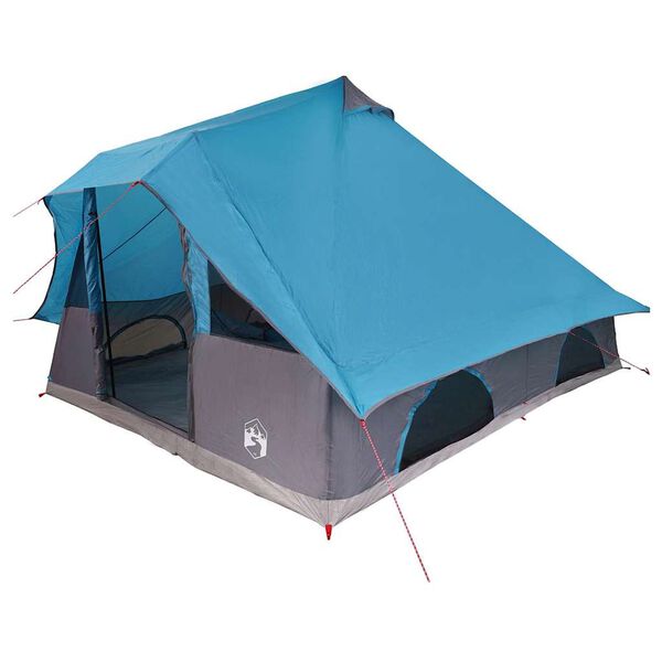 vidaXL Tipi Zelt mit Dach mit Speicher Blau 358 x 296 x 258 cm Taft
