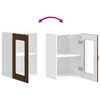 vidaXL K&uuml;chen-H&auml;ngeschrank mit Glast&uuml;r Lucca Braun Eichen-Optik