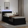 vidaXL Bett mit Stauraum und LED Schwarz 100 x 200 cm Kunstleder