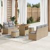vidaXL Garten-Sofa-Set mit Kissen mit Kissen 8 pcs Beige und Hellgrau