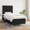 vidaXL Boxspringbett mit Matratze Schwarz 100x200 cm Stoff