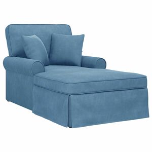 vidaXL Chaise Lounge mit Rock 3 stk. Blau Cordstoff 91 x 157 x 91 cm