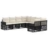 vidaXL Gartensofa-set 8 stk. 8-Sitzanzahl Schwarz und Cremewei&szlig;