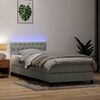 vidaXL Boxspringbett mit Matratze & LED Hellgrau 90x220 cm Samt