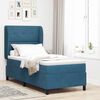 vidaXL Boxspringbett mit Matratze Dunkelblau 200 x 90 cm Polyester