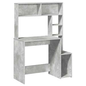 vidaXL Schreibtisch mit Regal Betongrau 100x45x140 cm Holzwerkstoff
