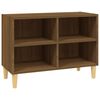 vidaXL TV-Schrank mit Massivholz-Beinen Braun Eichen-Optik