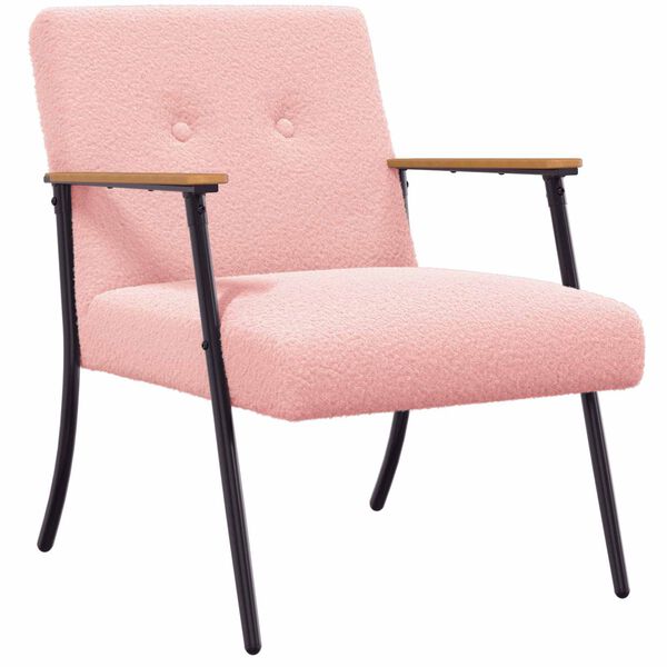 vidaXL Sessel Rosa 59 x 75 x 78 cm Lockiger woll&auml;hnlicher Stoff