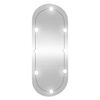 vidaXL Wandspiegel mit LED-Leuchten 40x90 cm Glas Oval