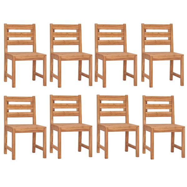 vidaXL 9-tlg. Garten-Essgruppe Massivholz Teak