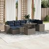 vidaXL 8-teiliges Gartensofa-Set mit Kissen, grau, Polyrattan