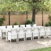 vidaXL Garten Essgruppe 13 pcs Wei&szlig; Polt Rattan