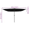 vidaXL Gartenparasol Schwarz 295 x 295 x 245 cm Polyester und Stahl