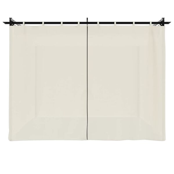 vidaXL Pavillon mit Vorhängen Creme 3x3 m Stahl