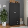 vidaXL Kleiderschrank Schwarz 80x52x180 cm Holzwerkstoff