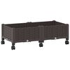 vidaXL Gartenpflanzer mit R&auml;dern Braun 80 x 40 x 29 cm PP
