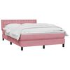 vidaXL Boxspringbett mit Matratze Rosa 160x210 cm Samt