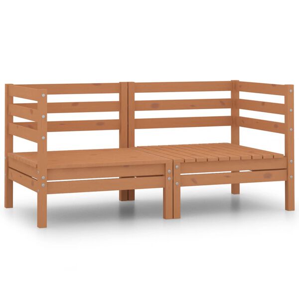 vidaXL 2-Sitzer-Gartensofa Honigbraun Massivholz Kiefer