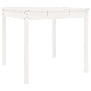 vidaXL Gartentisch Wei&szlig; 82,5x82,5x76 cm Massivholz Kiefer
