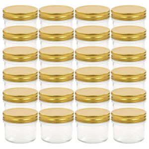 vidaXL Marmeladengl&auml;ser mit goldenen Deckeln 24 Stk. 110 ml