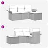 vidaXL Gartensofa-set mit Kissen mit Speicher 4 pcs Grau Poly-Rattan
