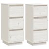 vidaXL Sideboards 2 Stk. Wei&szlig; 32x34x75 cm Massivholz Kiefer