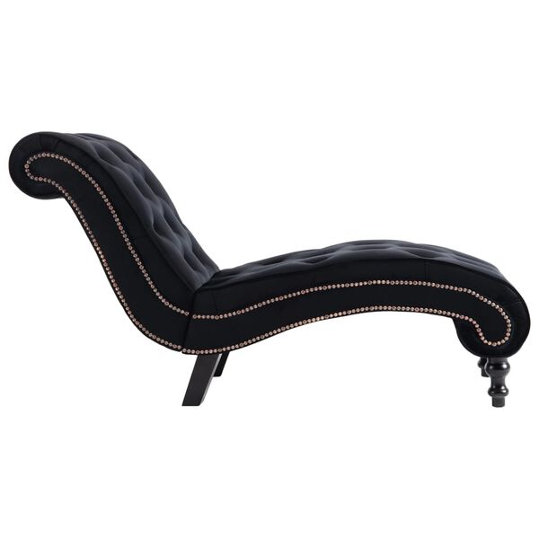 vidaXL Chaiselongue Schwarz Samt