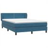vidaXL Boxspringbett mit Matratze Dunkelblau 140x220 cm Samt
