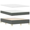 vidaXL Boxspringbett mit Matratze Dunkelgrau 140 x 190 cm Stoff