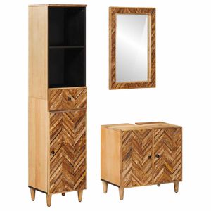 vidaXL Badezimmerschrank-Set mit Schubladen 3 pcs Massivholz Mango
